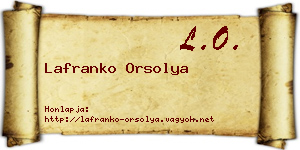 Lafranko Orsolya névjegykártya